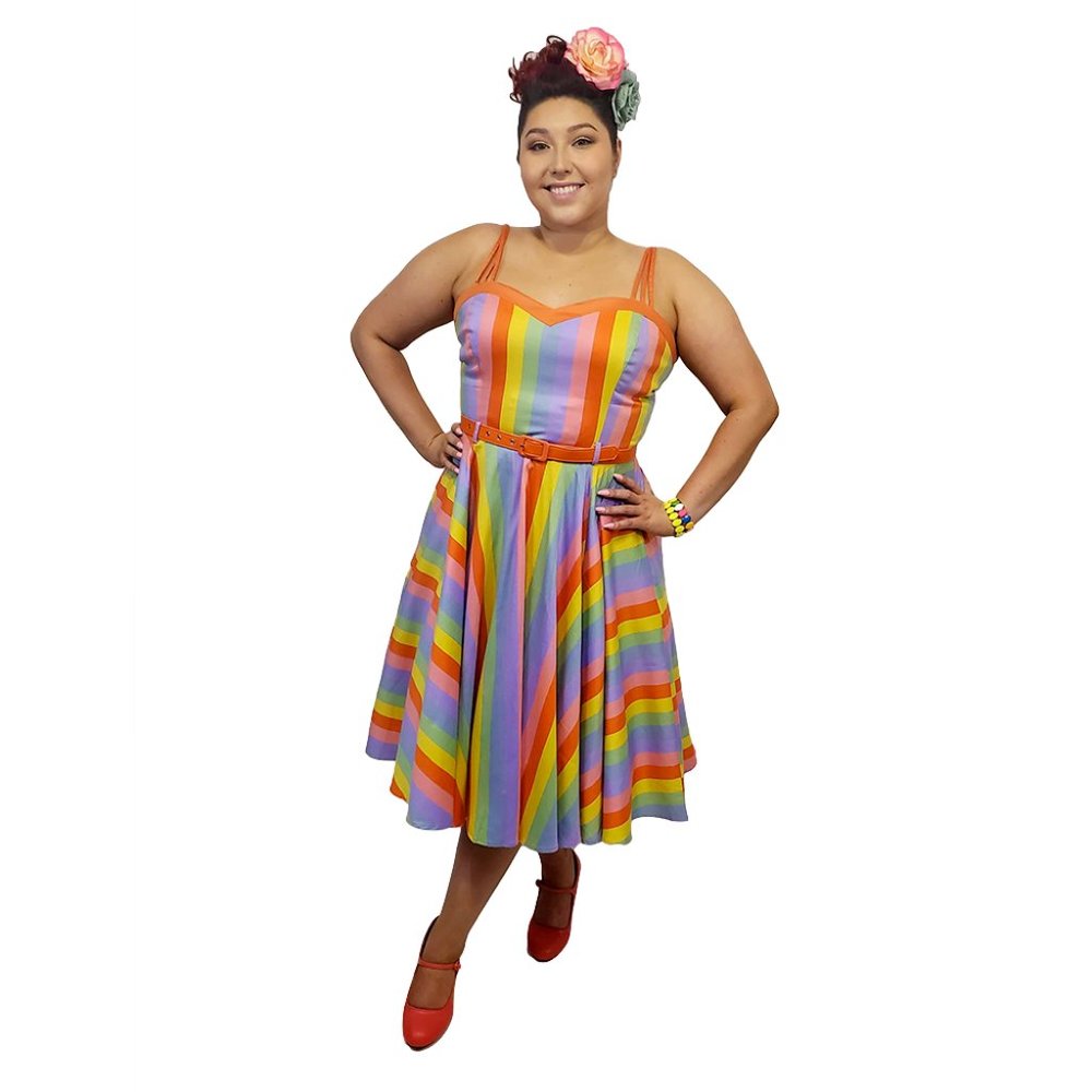 Collectif Nova Rainbow Swing Dress - Picture 4 of 7